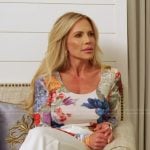 Jennifer’s white floral print scoop neck top on The Real Housewives of Orange County