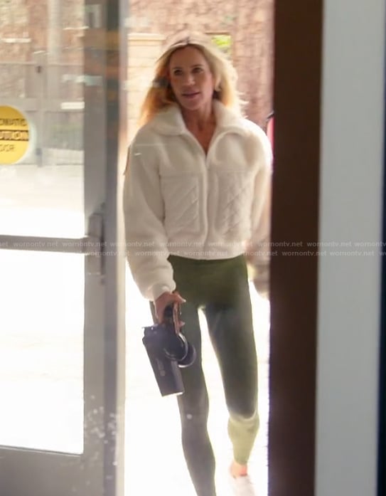 Jennifer's white sherpa jacket on The Real Housewives of Orange County
