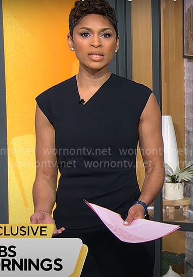 Jericka Duncan’s crossed front dress on CBS Mornings