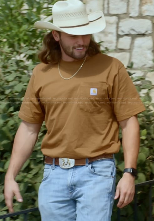 Jesse’s brown tee on The McBee Dynasty Real American Cowboys