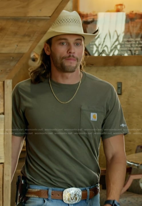 Jesse’s green tee on The McBee Dynasty Real American Cowboys