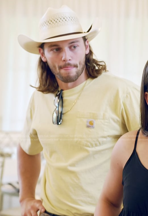 Jesse's yellow tee on The McBee Dynasty Real American Cowboys