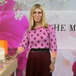 Jill’s pink strawberry sweater and pleated skirt on Today