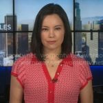 Jo Ling Kent’s red knit polo dress on CBS Mornings