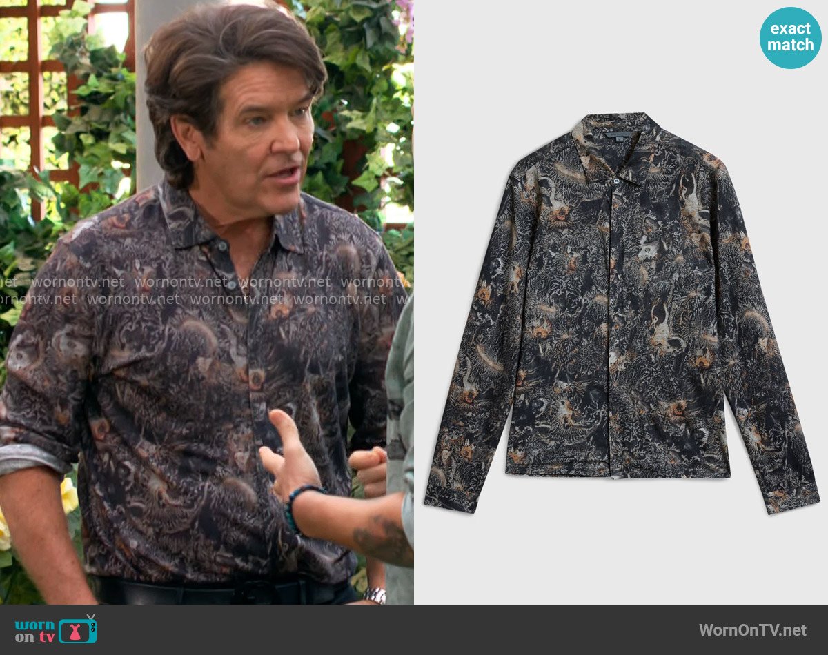 John Varvatos Sanfre Shirt worn by Danny Romalotti (Michael Damian) on The Young and the Restless
