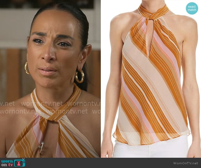 Joie Cedra B Top in Copper worn by Michelle Miller on CBS Mornings