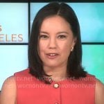 Jo Ling Kent’s orange button-front top on CBS Mornings