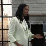 Jordan’s mint green blazer on General Hospital