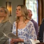 Josie’s blue floral dress on Leanne