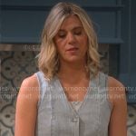 Josie’s striped denim vest on Leanne