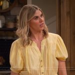 Jossie’s yellow tie front top on Leanne