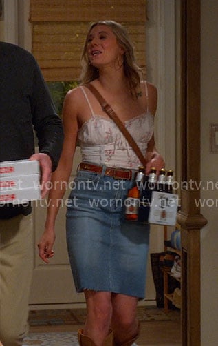 Josie's floral top on Leanne