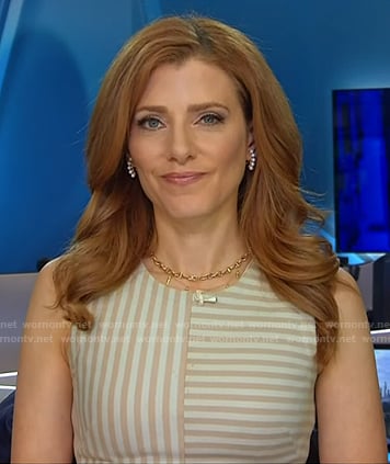 Julia Boorstin's beige striped top on NBC News Daily