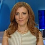 Julia Boorstin’s beige striped top on NBC News Daily