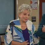 Julie’s blue floral print jacket on Days of our Lives