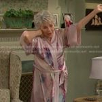 Julie’s pink floral robe on Days of our Lives