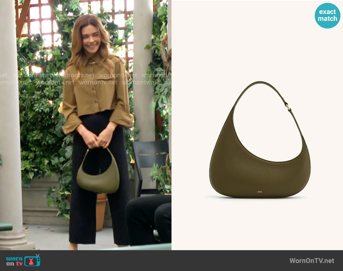 JW Pei Harlee Shoulder Bag in Dark Olive worn by Victoria Newman (Amelia Heinle) on The Young and the Restless