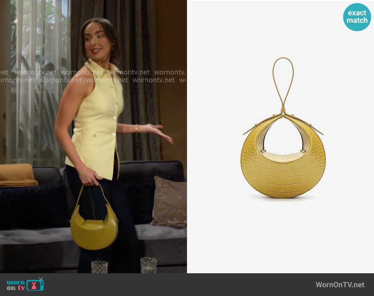JW Pei Rantan Bag in Yellow Croc worn by Ivy Forrester (Ashleigh Brewer) on The Bold and the Beautiful