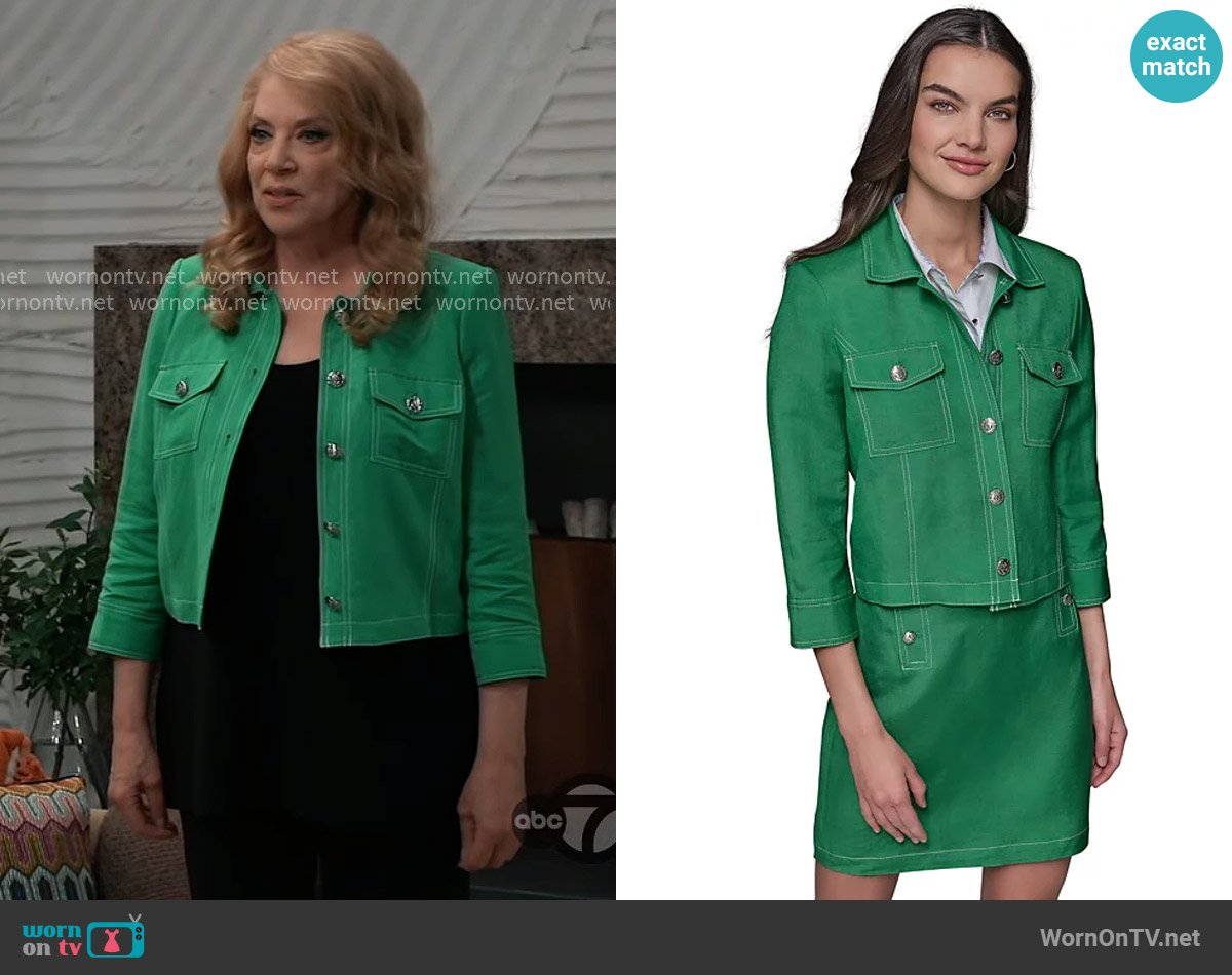 Karl Lagerfeld Paris Linen-Blend Jacket worn by Liesl Obrecht (Kathleen Gati) on General Hospital