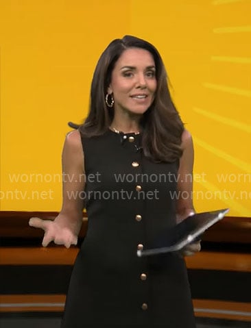Kate Bilo’s black button front dress on CBS Mornings