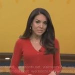 Kate Bilo’s red long sleeve knit dress on CBS Mornings
