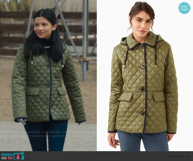 Kate Spade Quilted Jacket worn by Jackie Howard (Nikki Rodriguez) on My Life with the Walter Boys