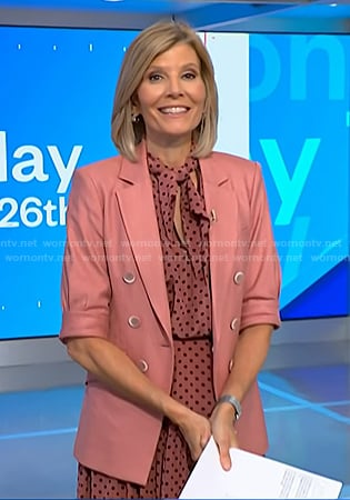 Kate's pink polka dot dress and blazer on NBC News Daily