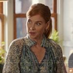Katherine’s blue floral print button down top on My Life with the Walter Boys