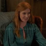 Katherine’s green striped belted dress on My Life with the Walter Boys