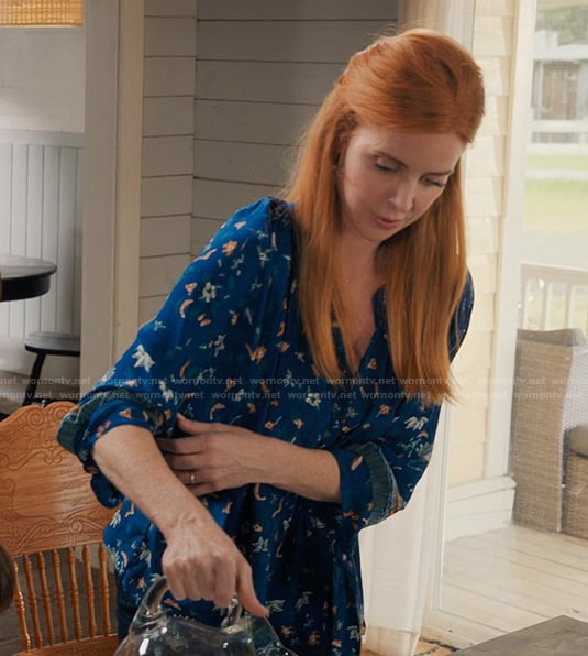 Katherine's blue floral print blouse on My Life with the Walter Boys
