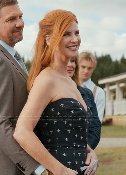 Katherine's embroidered strapless dress on My Life with the Walter Boys