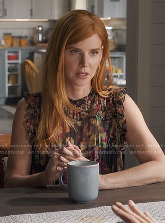 Katherine's floral ruffle top on My Life with the Walter Boys