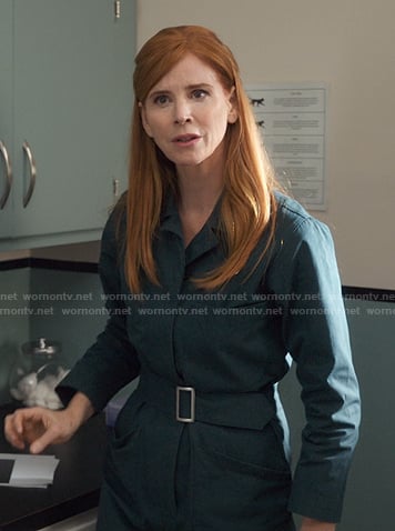 Katherine’s teal belted jumpsuit on My Life with the Walter Boys