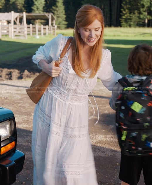 Katherine's white embroidered maxi dress on My Life with the Walter Boys