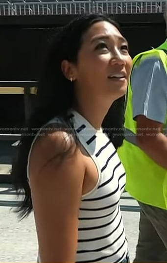 Kathy Park’s white striped tank on Today