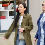 Katie’s green trench coat on The Real Housewives of Orange County