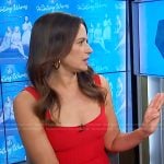 Katie Lowes’ red midi dress on E! News