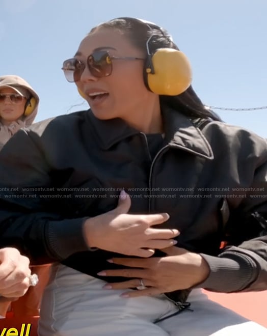 Katie's black bomber jacket on The Real Housewives of Orange County