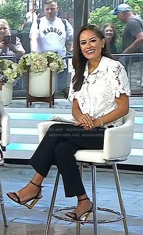 Kaylee’s black heel sandals on Today