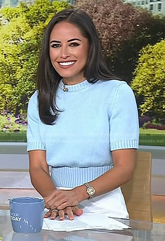 Kaylee’s blue short sleeve sweater on Today