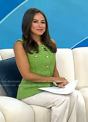 Kaylee's green tweed vest on Today