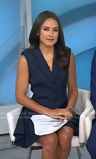 Kaylee’s navy pleated blazer dress on Today
