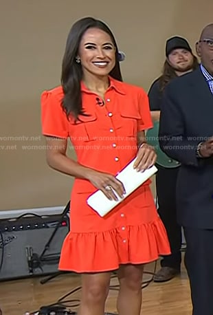 Kaylee’s red mini shirtdress on Today
