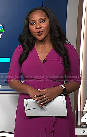 Kay's magenta wrap dress on NBC News Daily