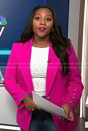 Kay's pink button sleeve blazer on NBC News Daily