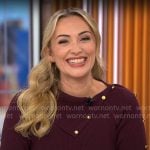 Kelly O’Grady’s purple knit dress with buttons on CBS Mornings