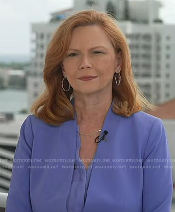Kelly O'Donnell's blue floral blouse and jacket on Today