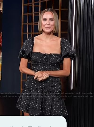 Keltie’s black polka dot print dress on E! News