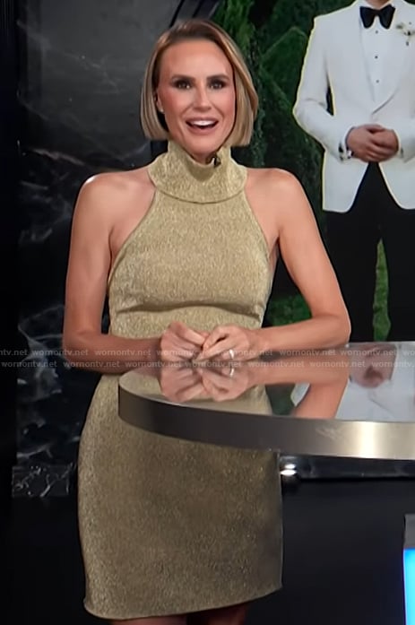 Keltie's gold metallic mini dress on E! News