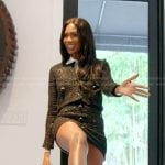 Kiki’s black sequin tweed jacket and mini skirt on The Real Housewives of Miami